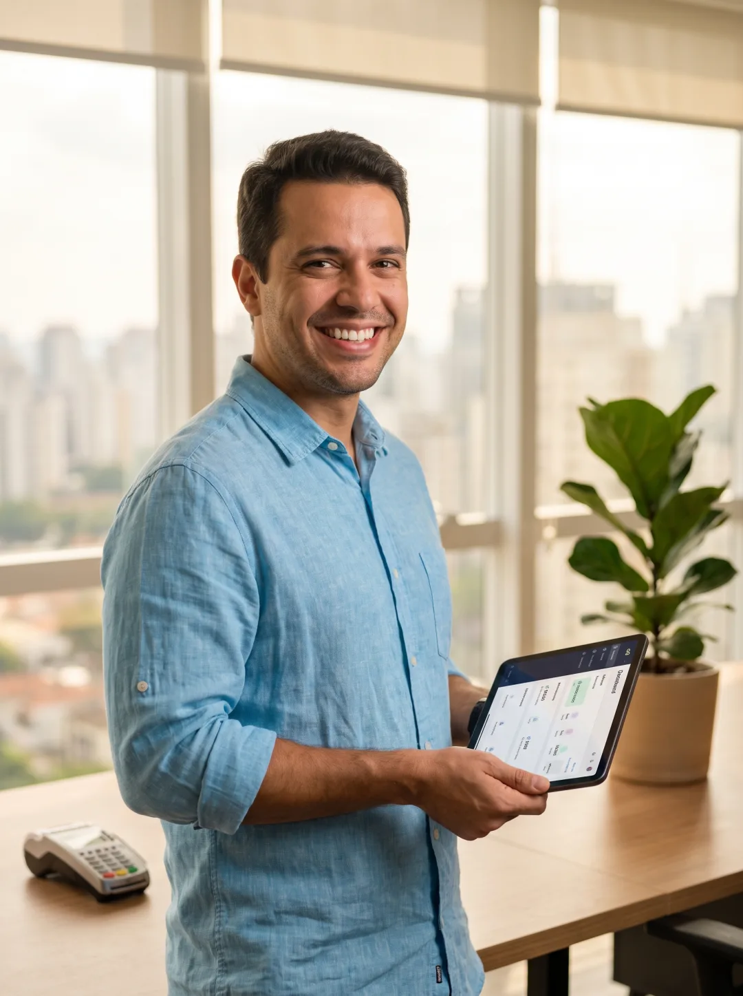 consultor de crédito ao telefone convertendo leads em clientes